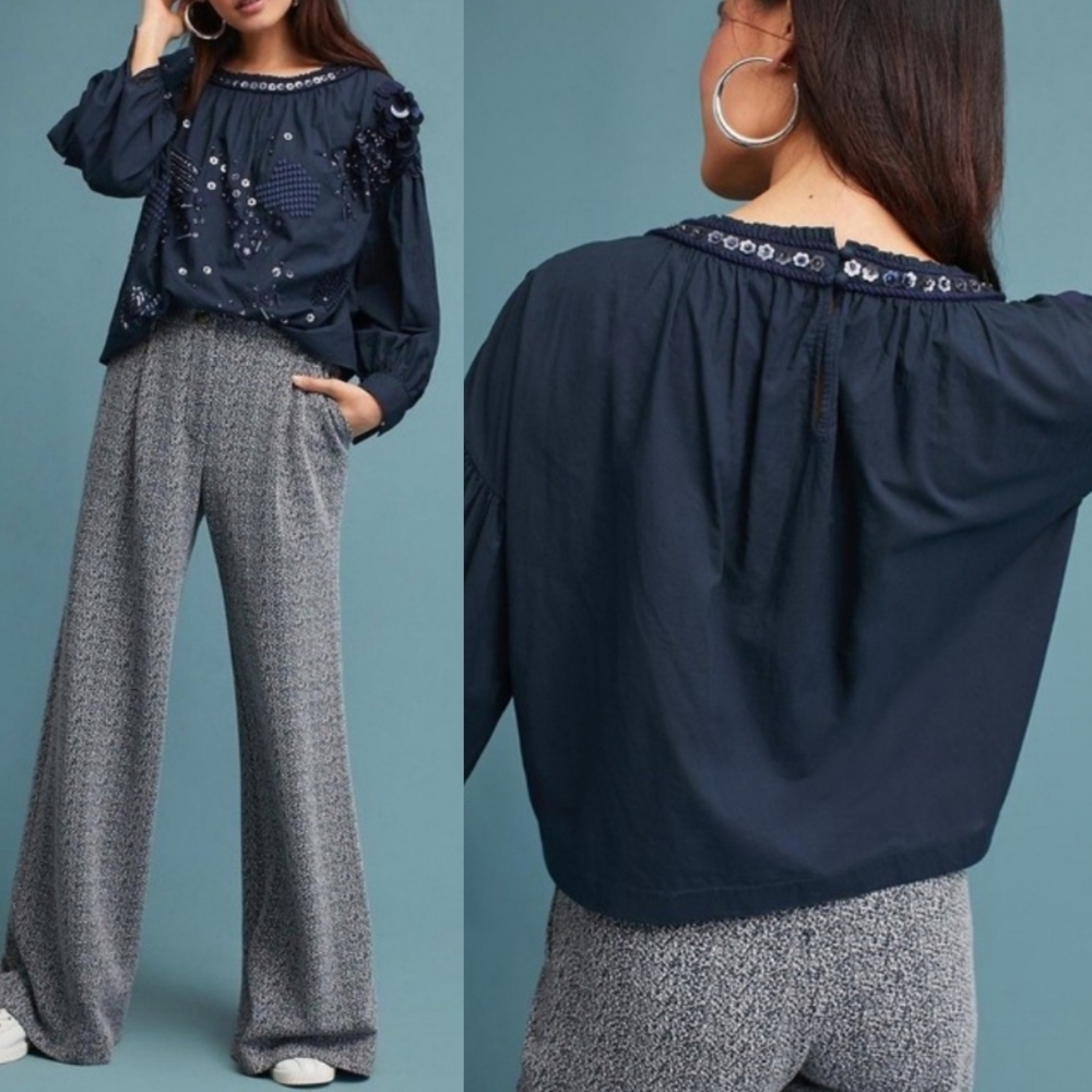 Anthropologie Pankaj & Nidhi Peasant Boho Blouse Size Medium